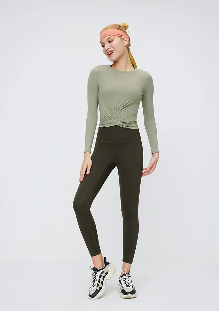 FlexEase™ Tummy Cross Long Sleeve Crop Tops