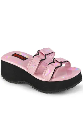 FLIP-12 Baby Pink Holo Heart Slides