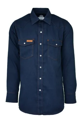 FR Modern Western Shirt made with 5oz. TecaSafe® One Inherent | Denim Navy