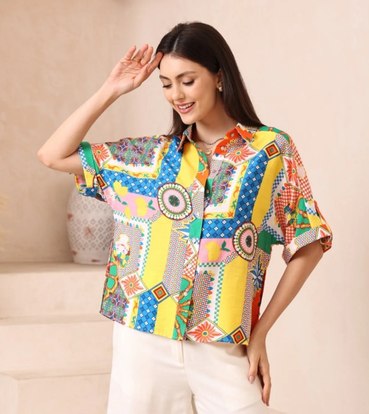 Frida Multi Print Shirt