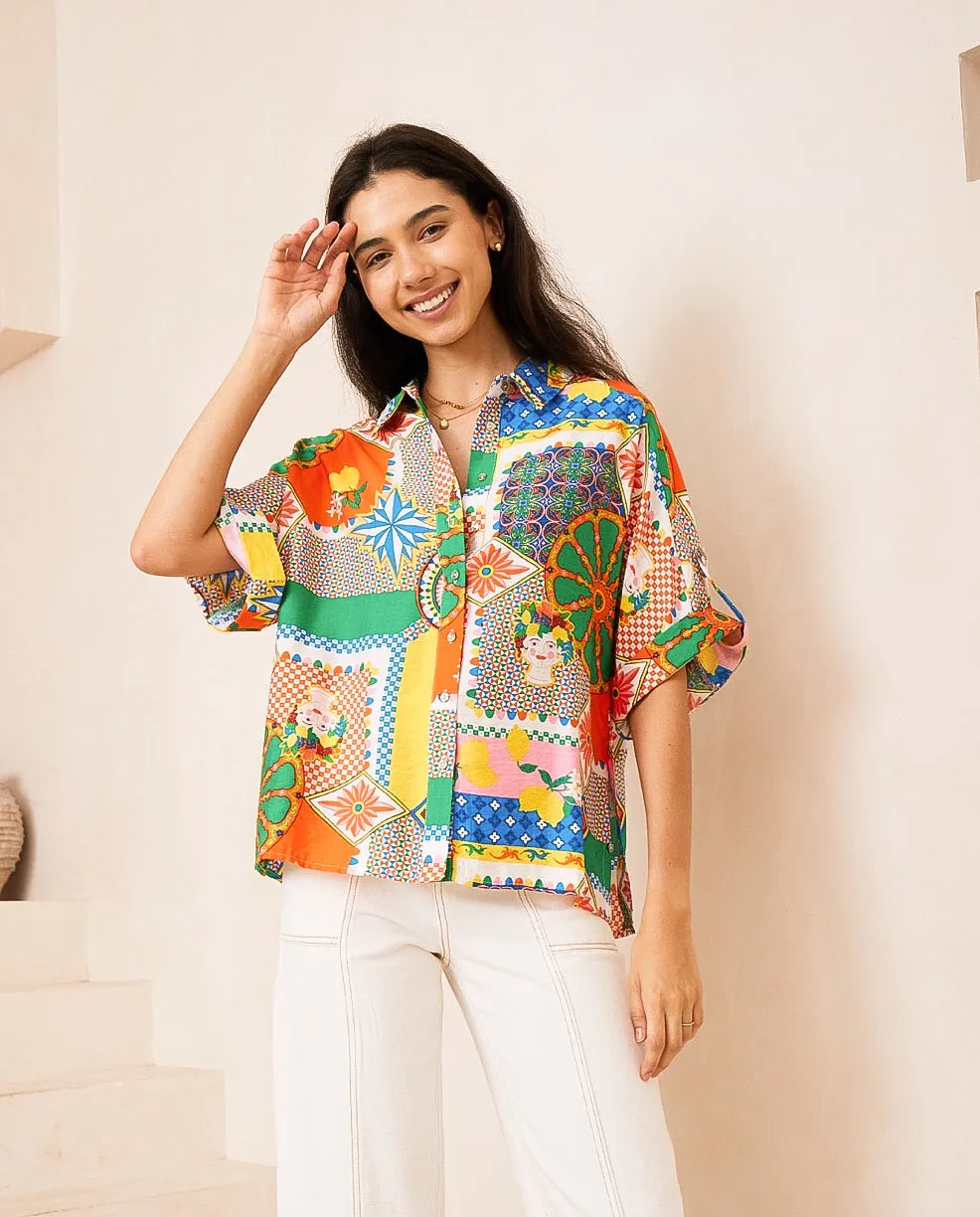 Frida Multi Print Shirt