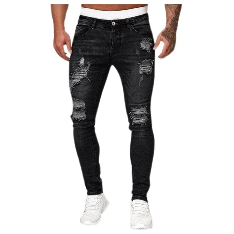 Funki Buys | Pants | Men's Ripped  Distressed Skinny Jeans