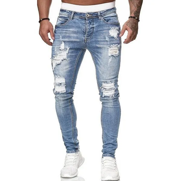 Funki Buys | Pants | Men's Ripped  Distressed Skinny Jeans