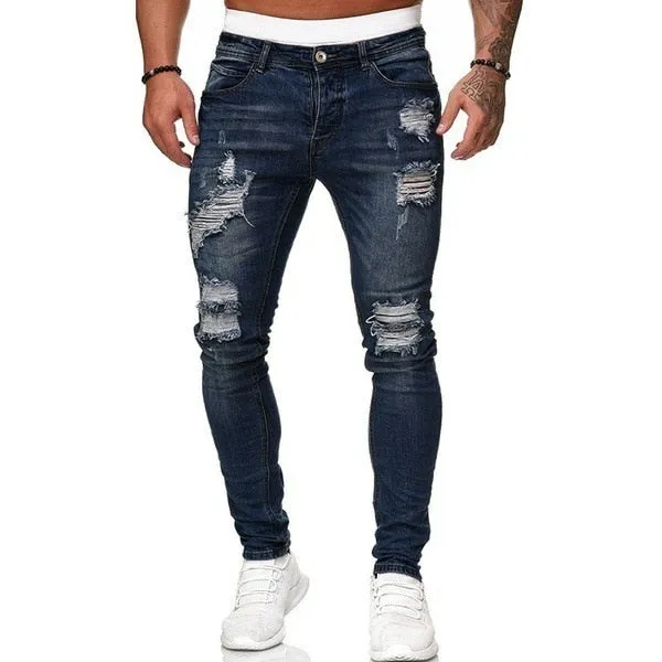 Funki Buys | Pants | Men's Ripped  Distressed Skinny Jeans