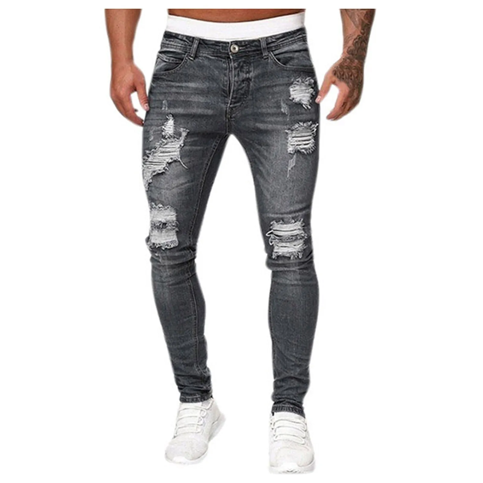 Funki Buys | Pants | Men's Ripped  Distressed Skinny Jeans