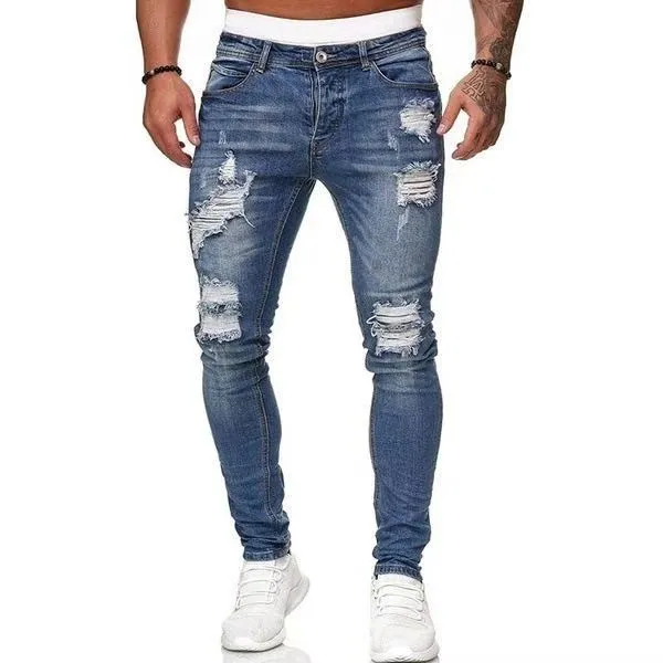 Funki Buys | Pants | Men's Ripped  Distressed Skinny Jeans