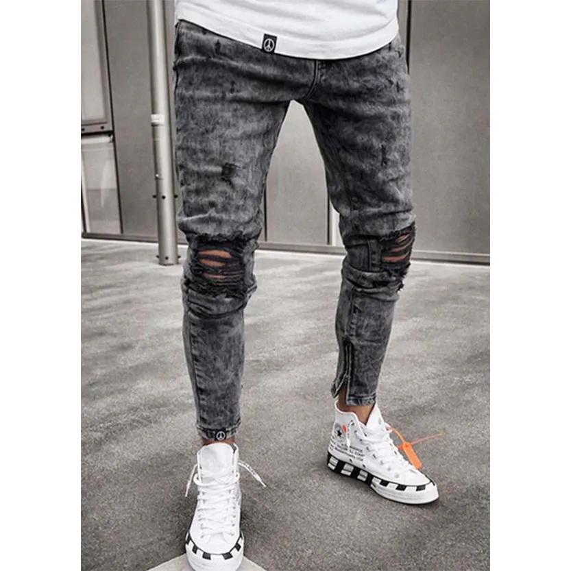 Funki Buys | Pants | Men's Stretch Slim Fit Cargo Skinny Jeans