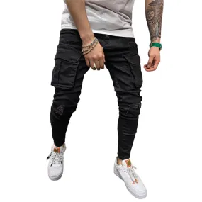 Funki Buys | Pants | Men's Stretch Slim Fit Cargo Skinny Jeans