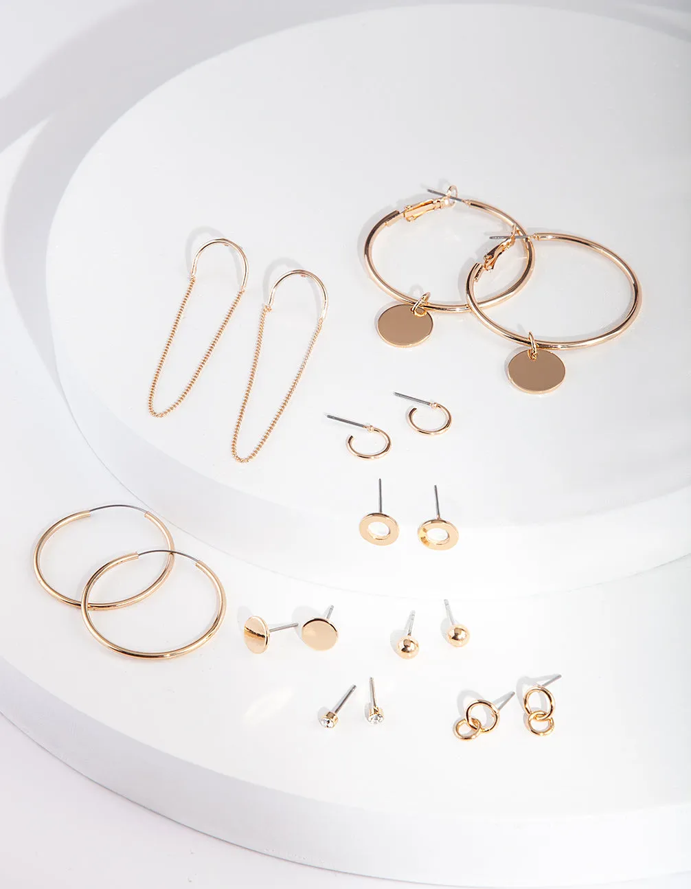 Gold Chain Drop Earring 9-Pack