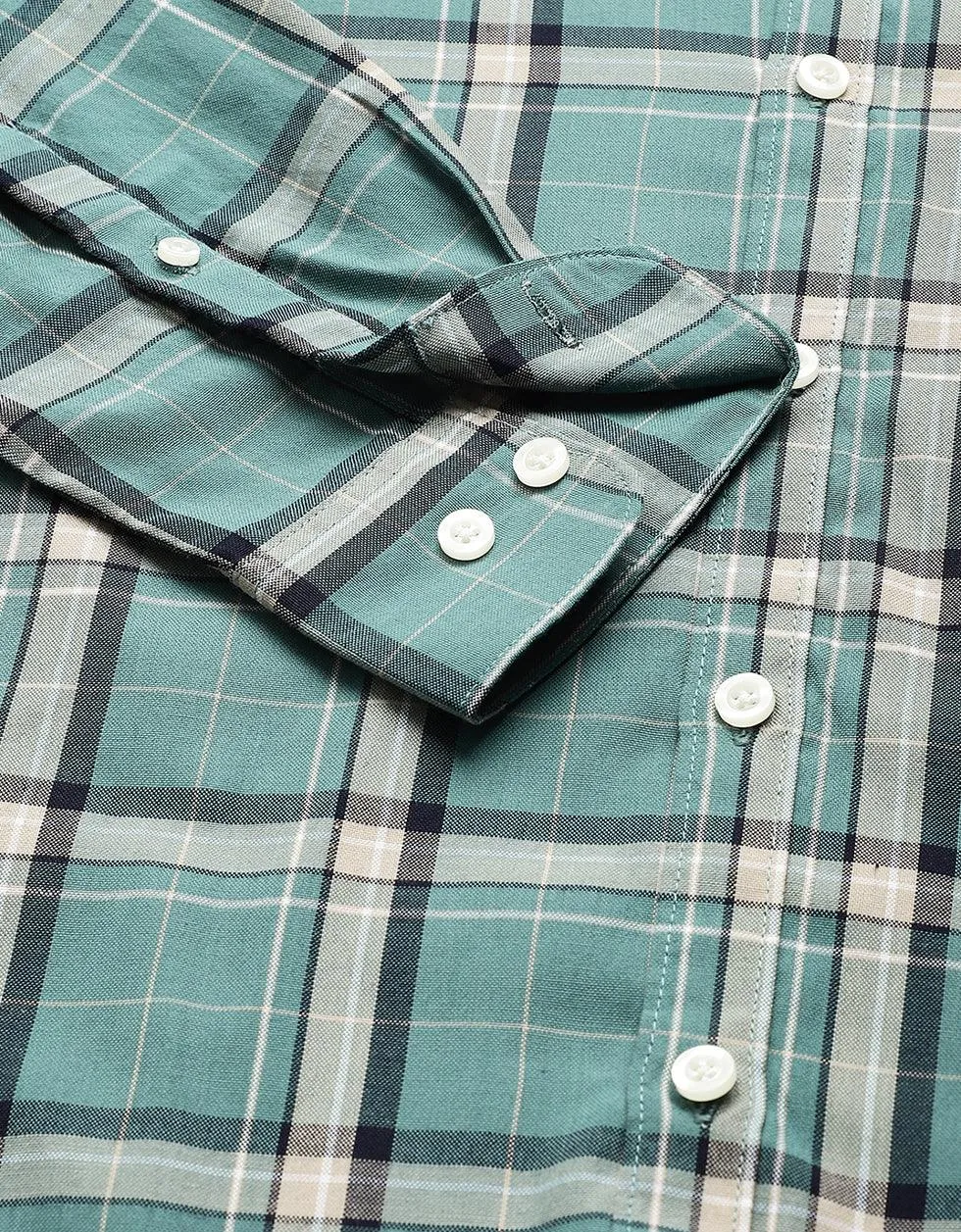 Green Checks Printed Shirt