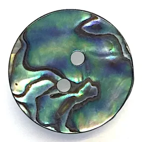 Greens & Blues Vivid Abalone Button 3/4"  2 Holes  #SK-035