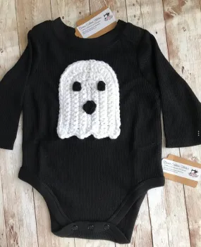 Halloween Ghost Baby Unisex  Black Onesie Bodysuit