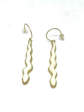 Heather Benjamin Handmade Carved Bone Snake Earrings