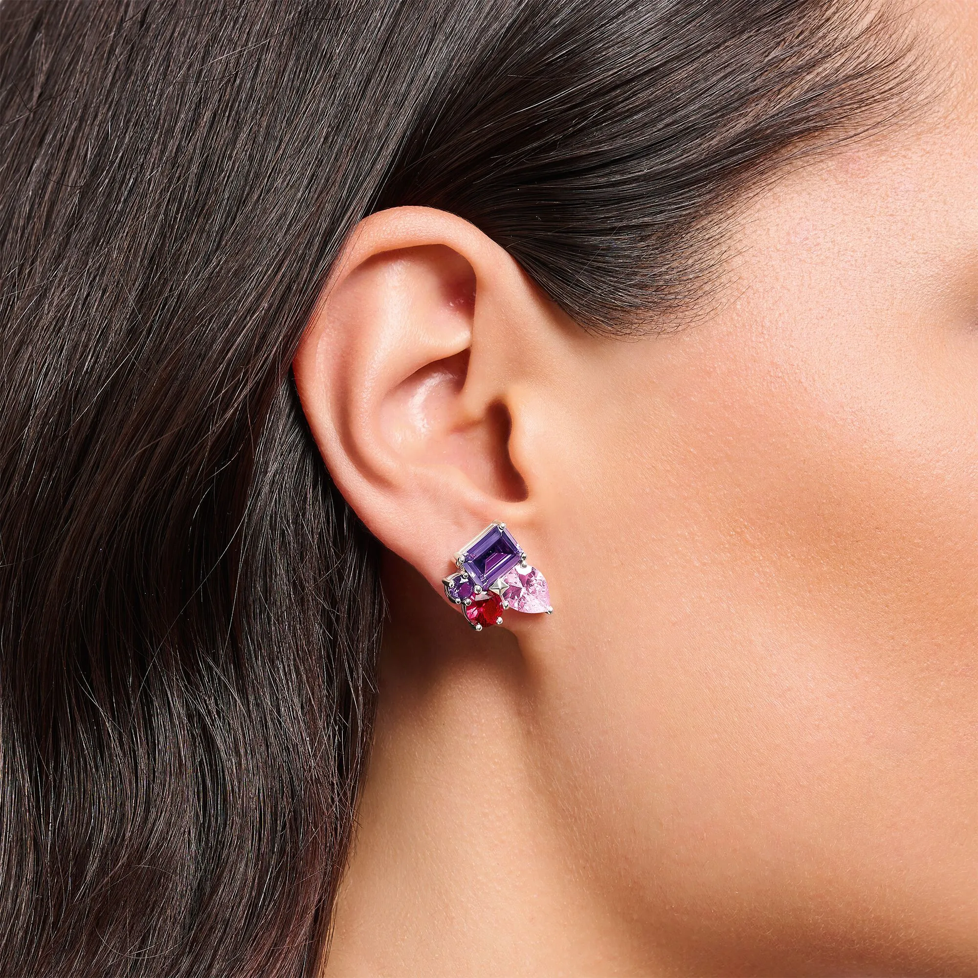 Heritage Glam Ear studs with colourful stones