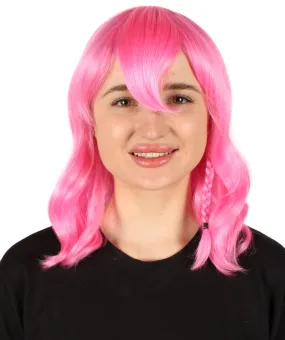 HPO Adult Unisex Visual Novel Adventure Game Bob-styled Pink Wig | Flame-retardant 100% Synthetic Fiber Cosplay Wig