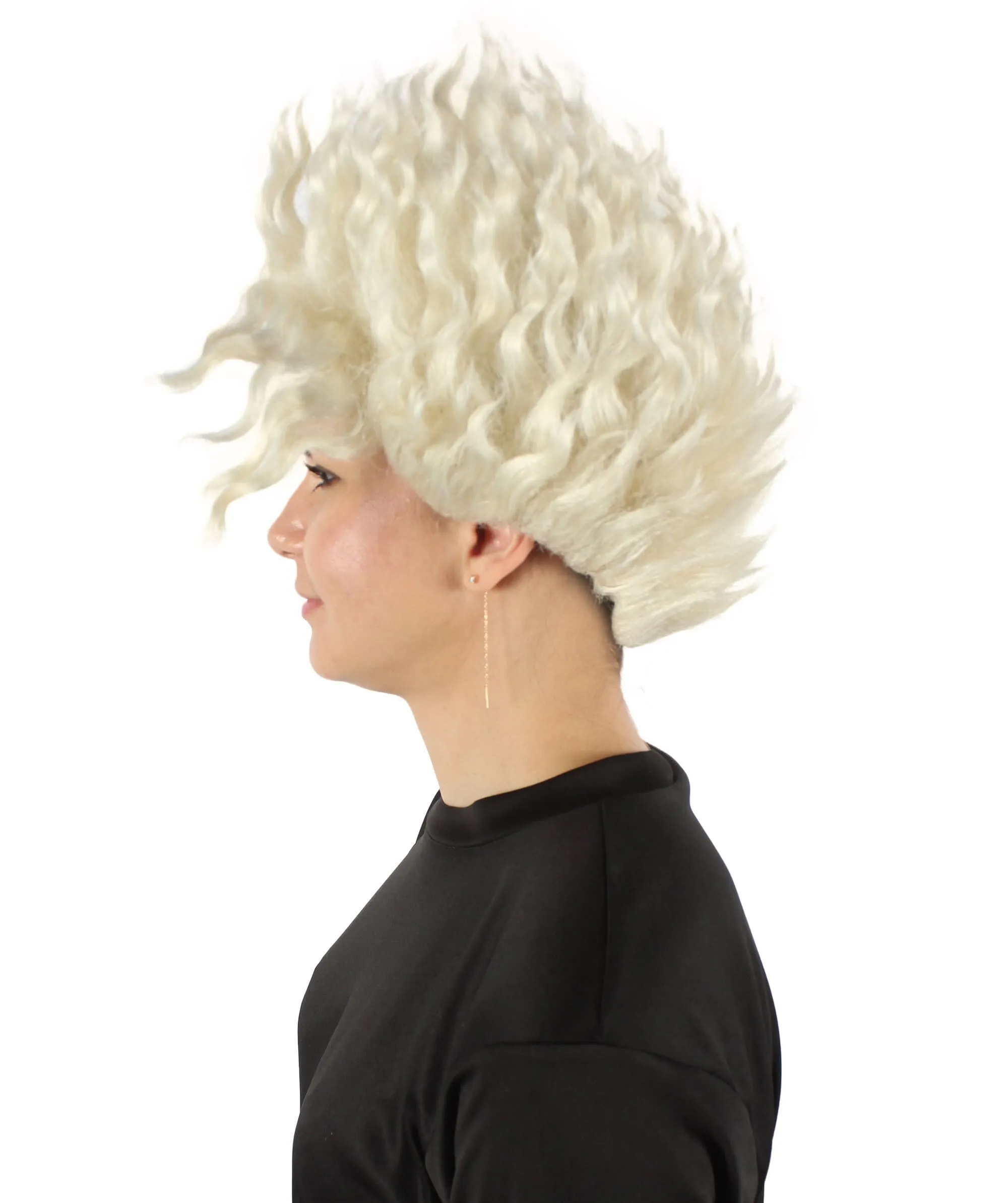 HPO Adult Women’s 3D-hair Strands Looking Blonde Spiky Wig | Flame-retardant 100% Synthetic Fiber Cosplay Wig