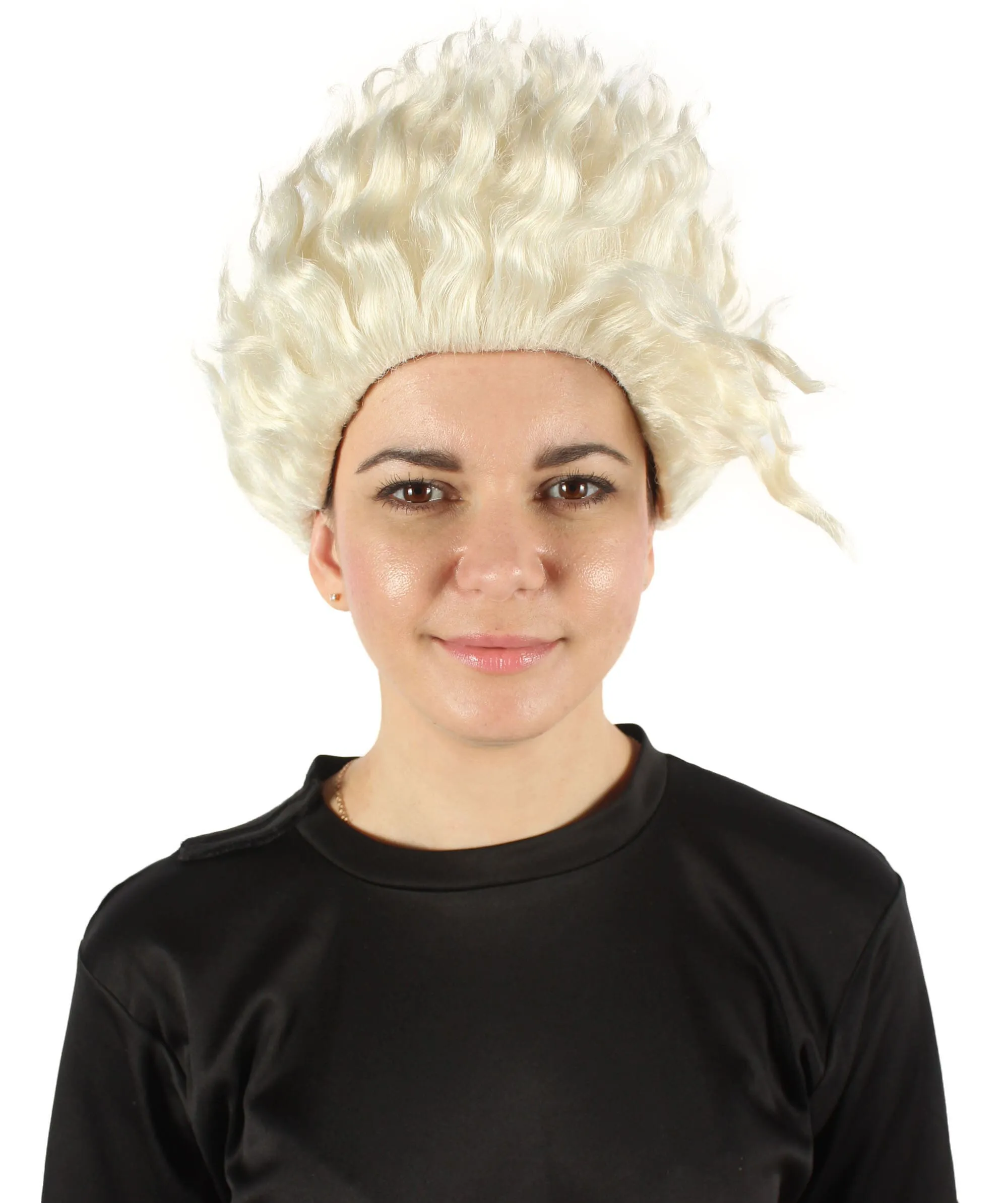 HPO Adult Women’s 3D-hair Strands Looking Blonde Spiky Wig | Flame-retardant 100% Synthetic Fiber Cosplay Wig