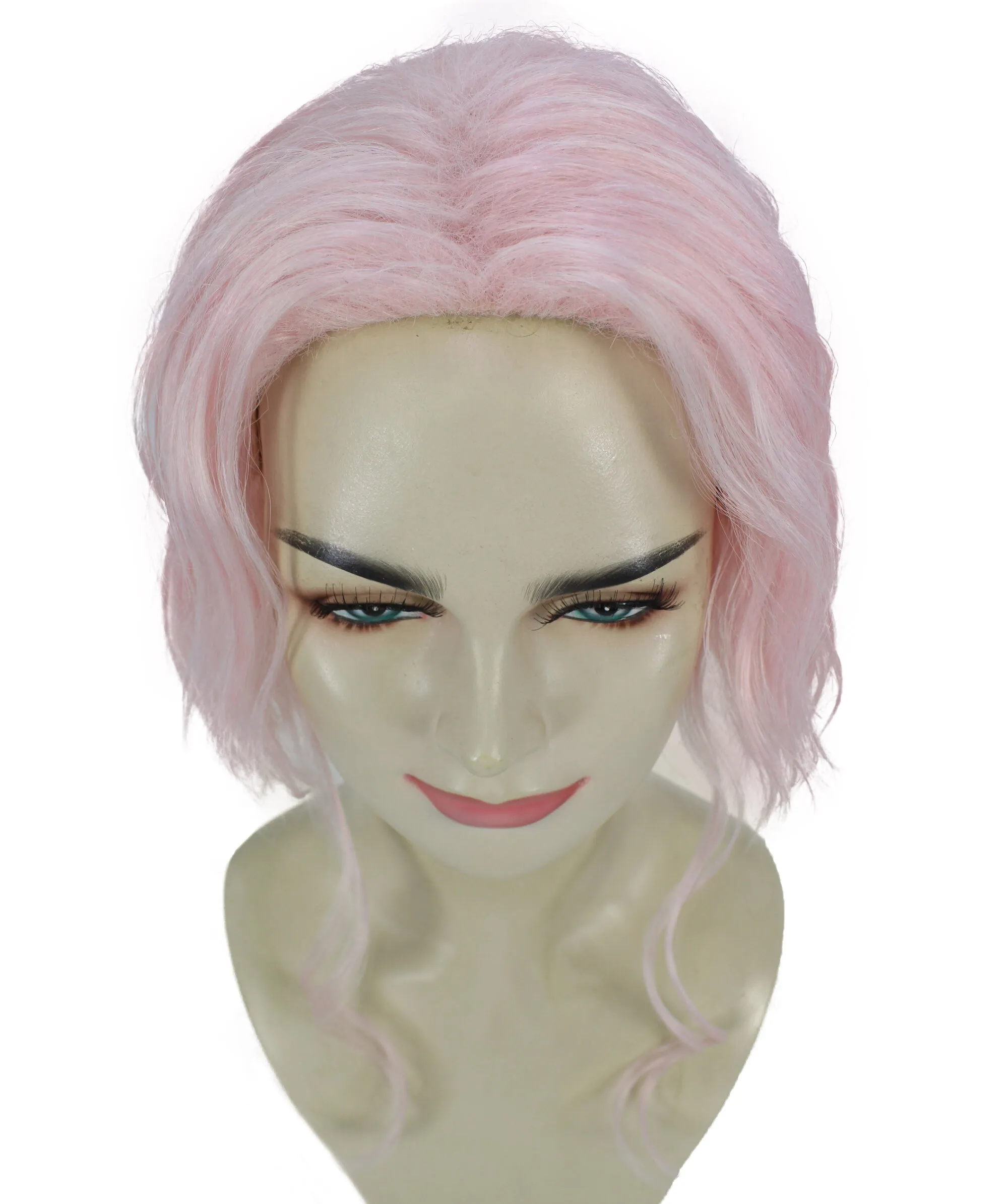 HPO Adult Women's American Rapper Pink Short Wig, Best for Halloween, Flame-retardant Synthetic Fiber