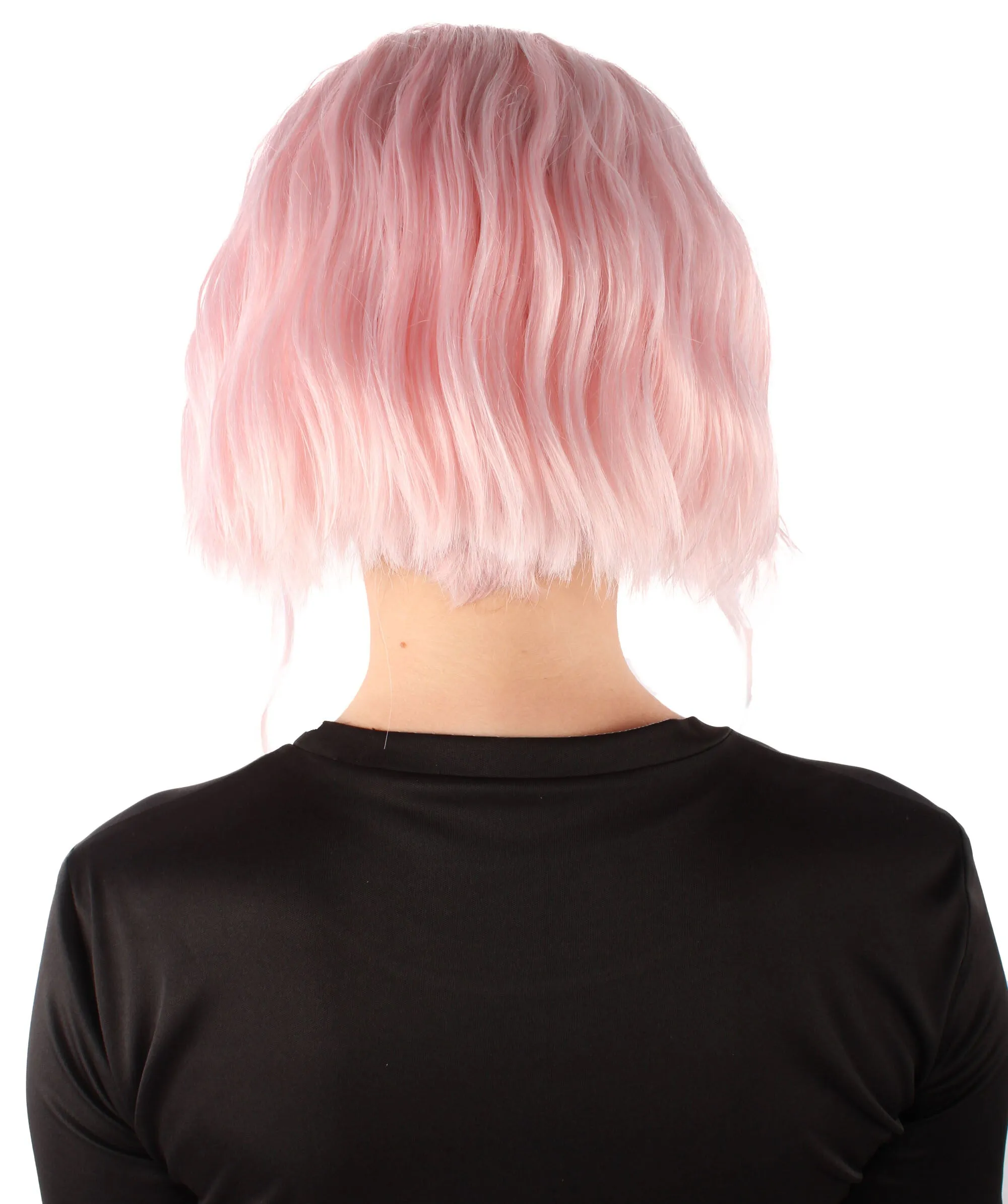 HPO Adult Women's American Rapper Pink Short Wig, Best for Halloween, Flame-retardant Synthetic Fiber