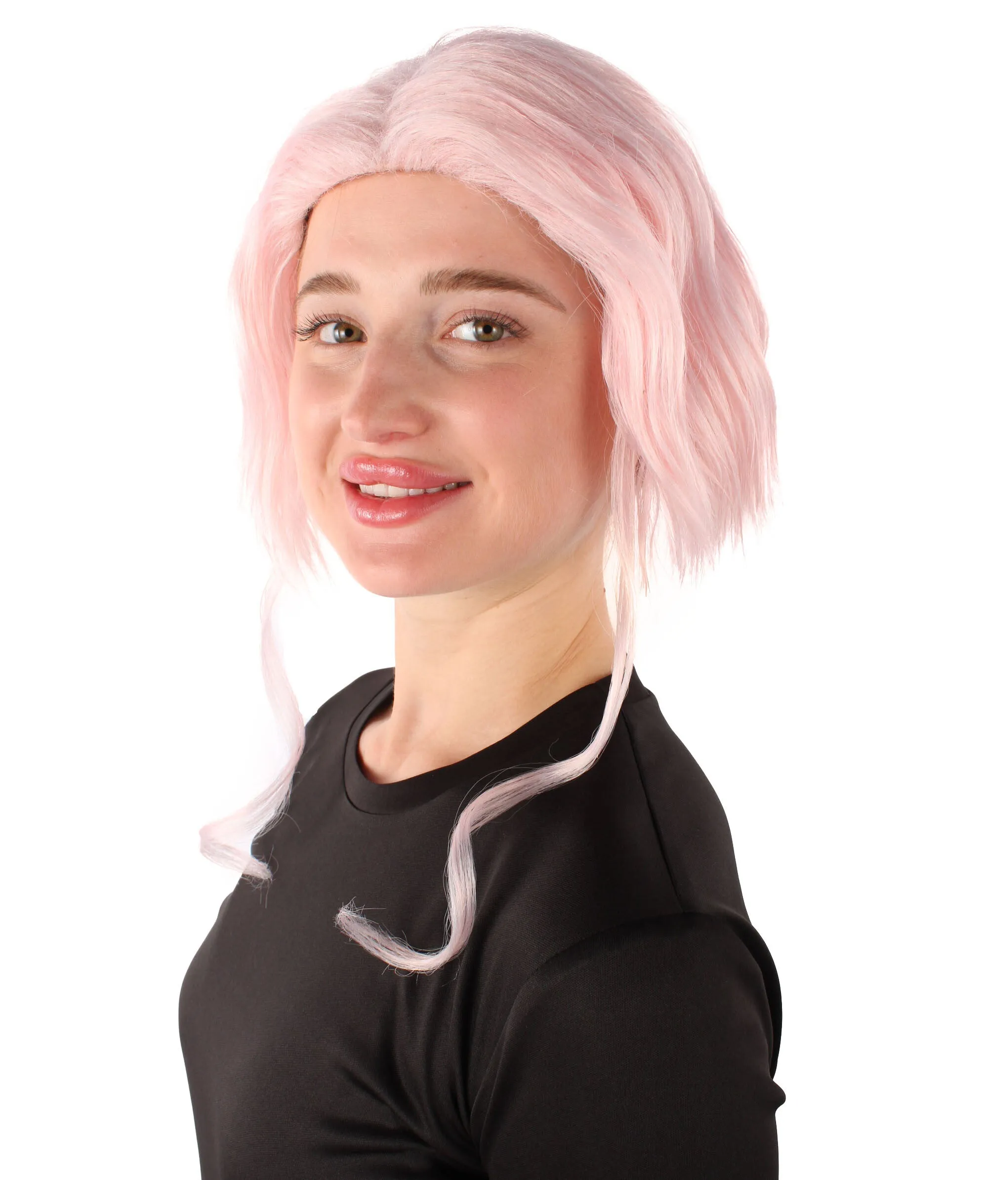 HPO Adult Women's American Rapper Pink Short Wig, Best for Halloween, Flame-retardant Synthetic Fiber