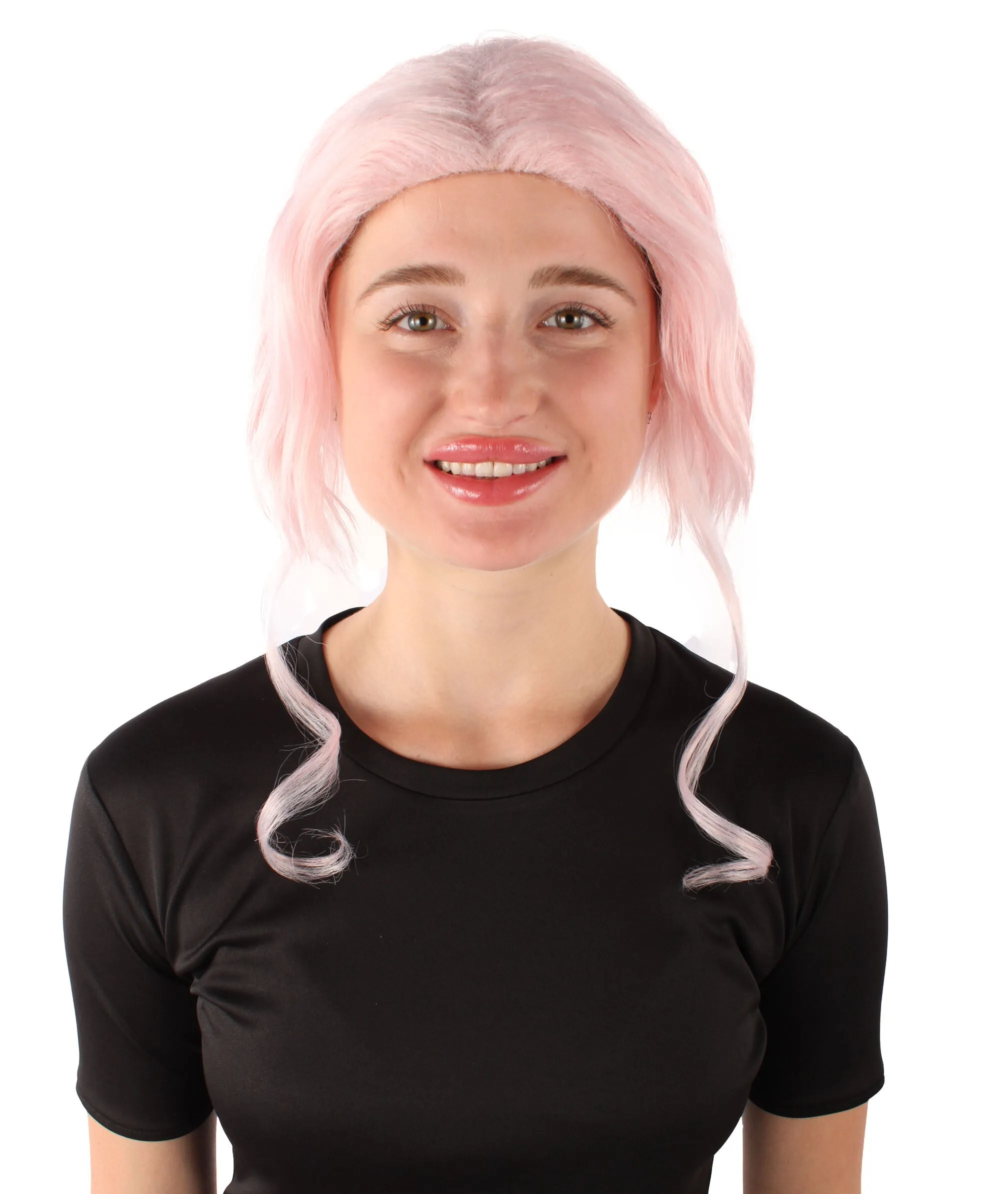 HPO Adult Women's American Rapper Pink Short Wig, Best for Halloween, Flame-retardant Synthetic Fiber