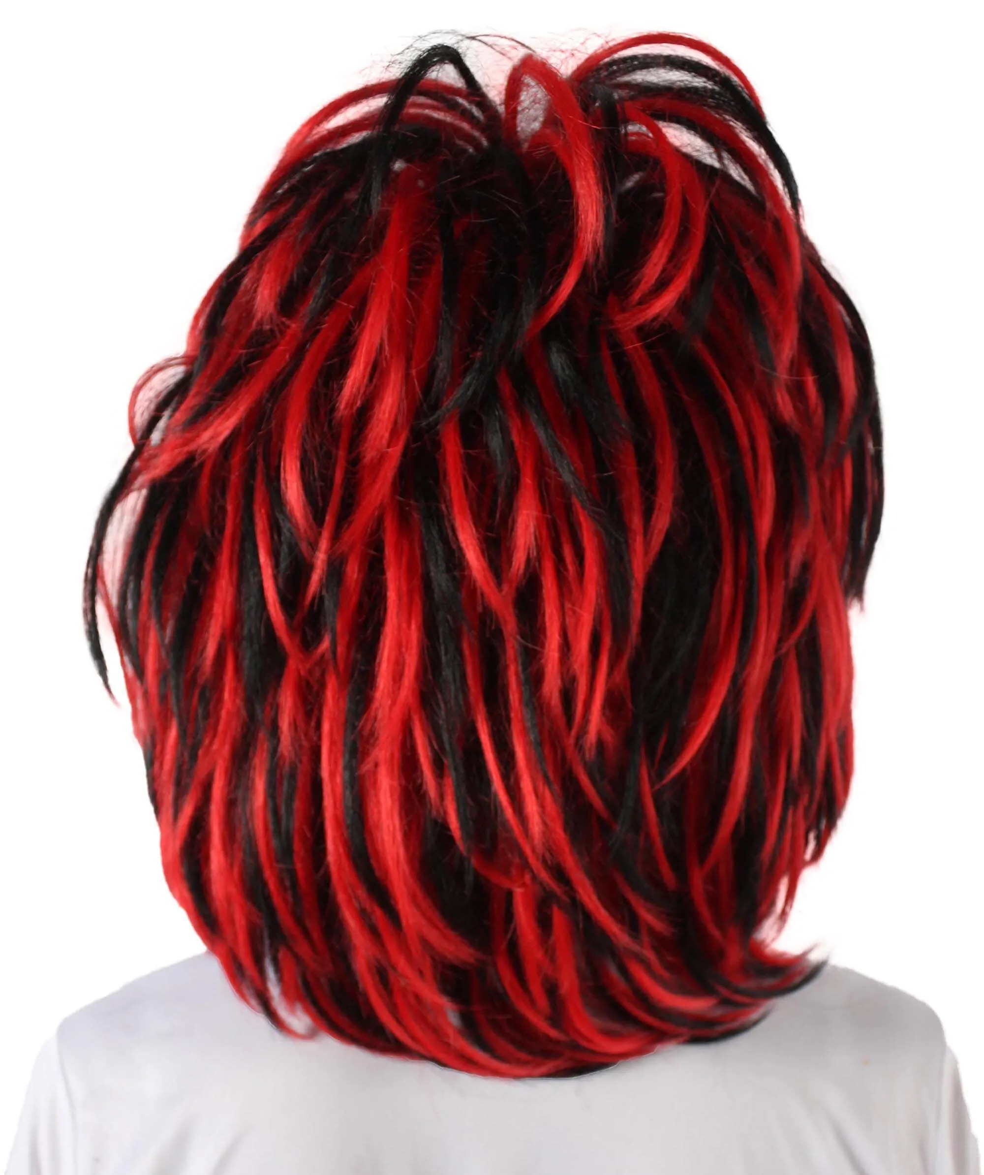 HPO Adult Women’s Evil Sorceress Black and Red Gothic Updo Wig | Flame-retardant 100% Synthetic Fiber Cosplay Wig