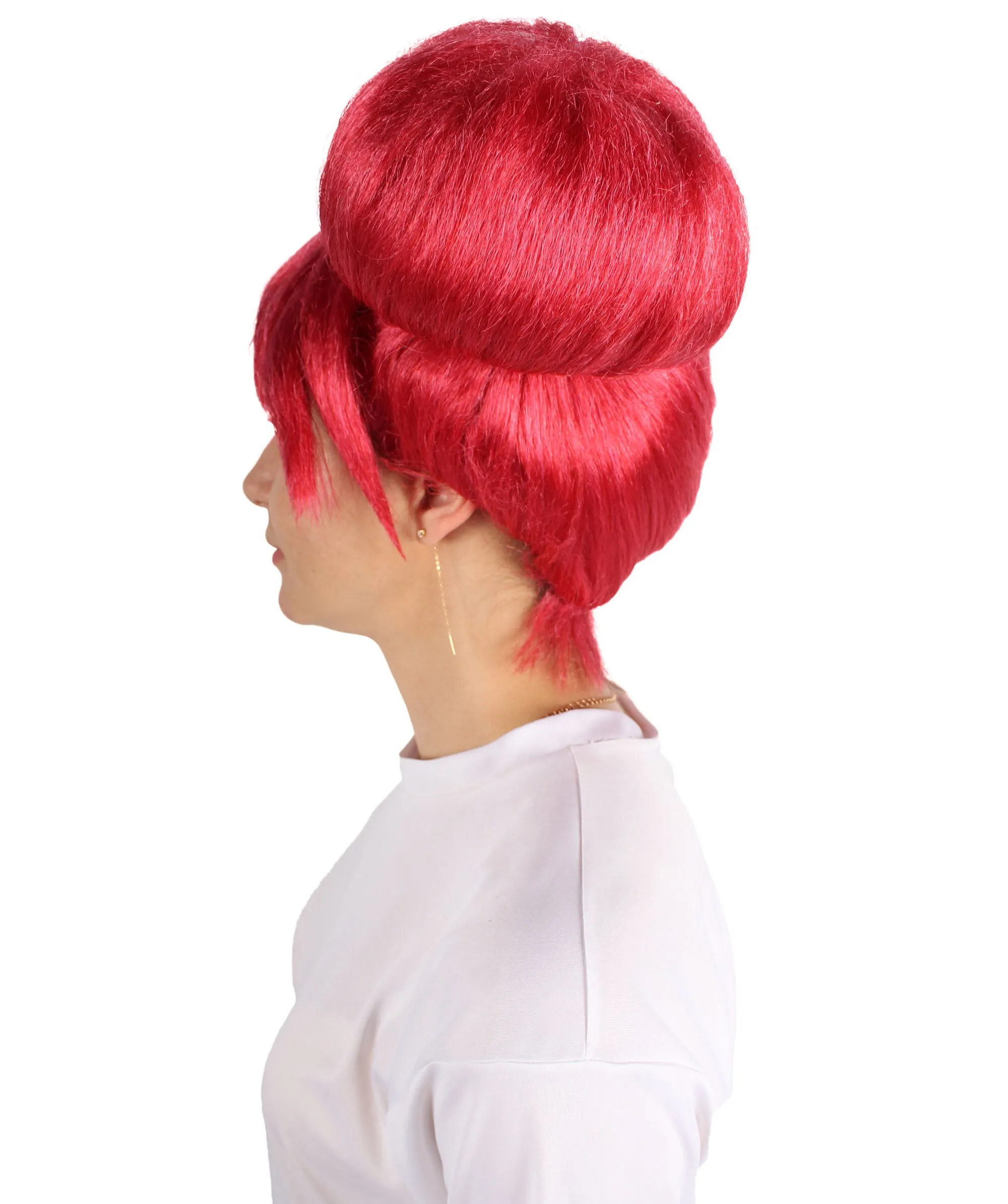 HPO Adult Women's Japanese Magical Girl red Bun Wig | Best for Halloween | Flame-retardant Synthetic Fiber