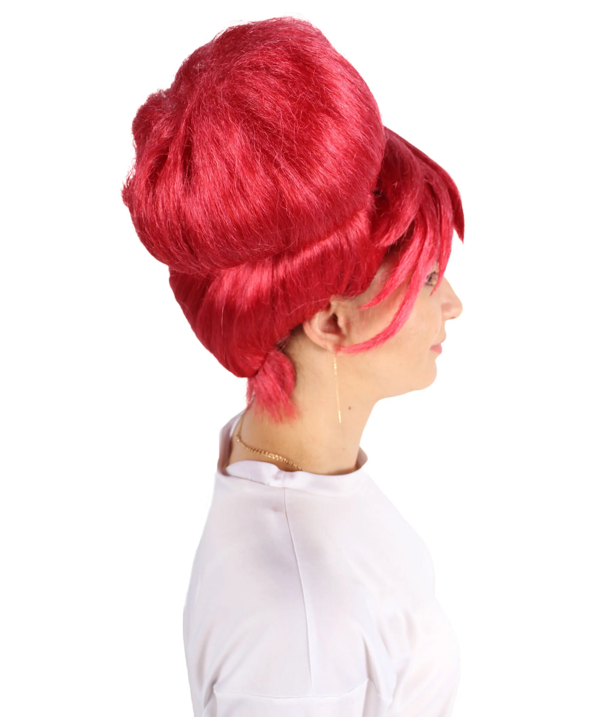 HPO Adult Women's Japanese Magical Girl red Bun Wig | Best for Halloween | Flame-retardant Synthetic Fiber