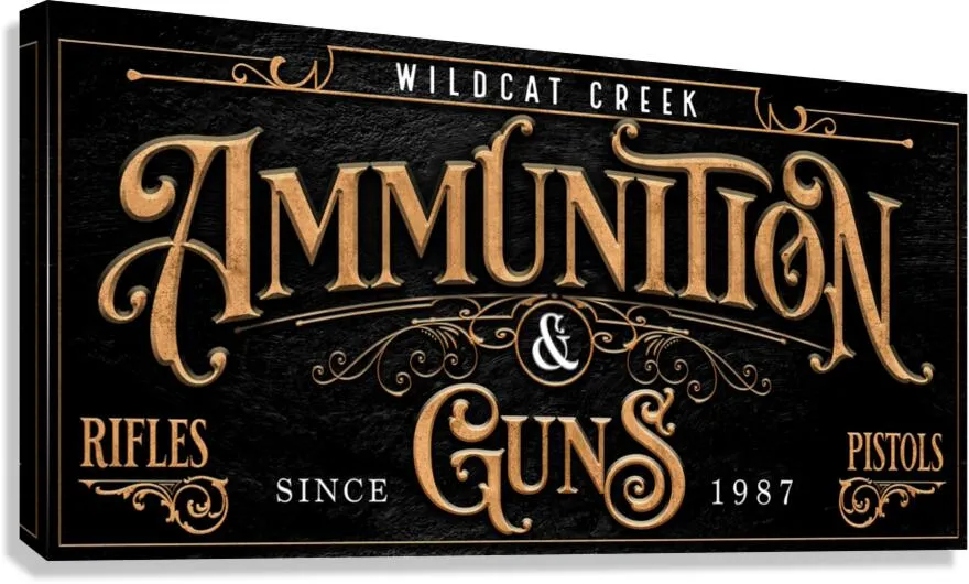 Hunting Decor Ammunition Wall Sign