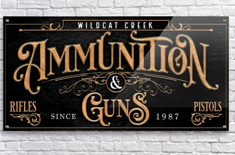 Hunting Decor Ammunition Wall Sign