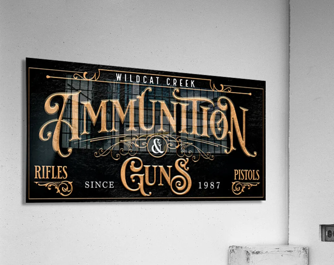 Hunting Decor Ammunition Wall Sign