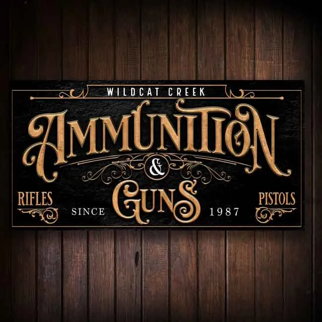 Hunting Decor Ammunition Wall Sign