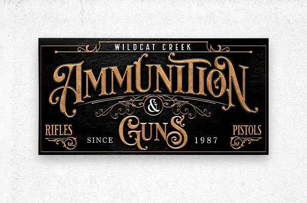 Hunting Decor Ammunition Wall Sign