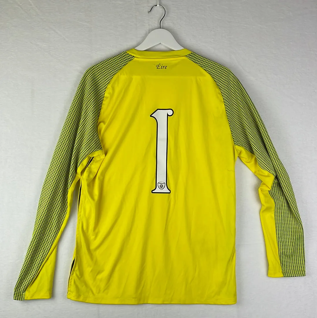 Ireland 2018 Home Goalkeeper Shirt - Medium - Player Edition - Number 1 - Excellent Condition