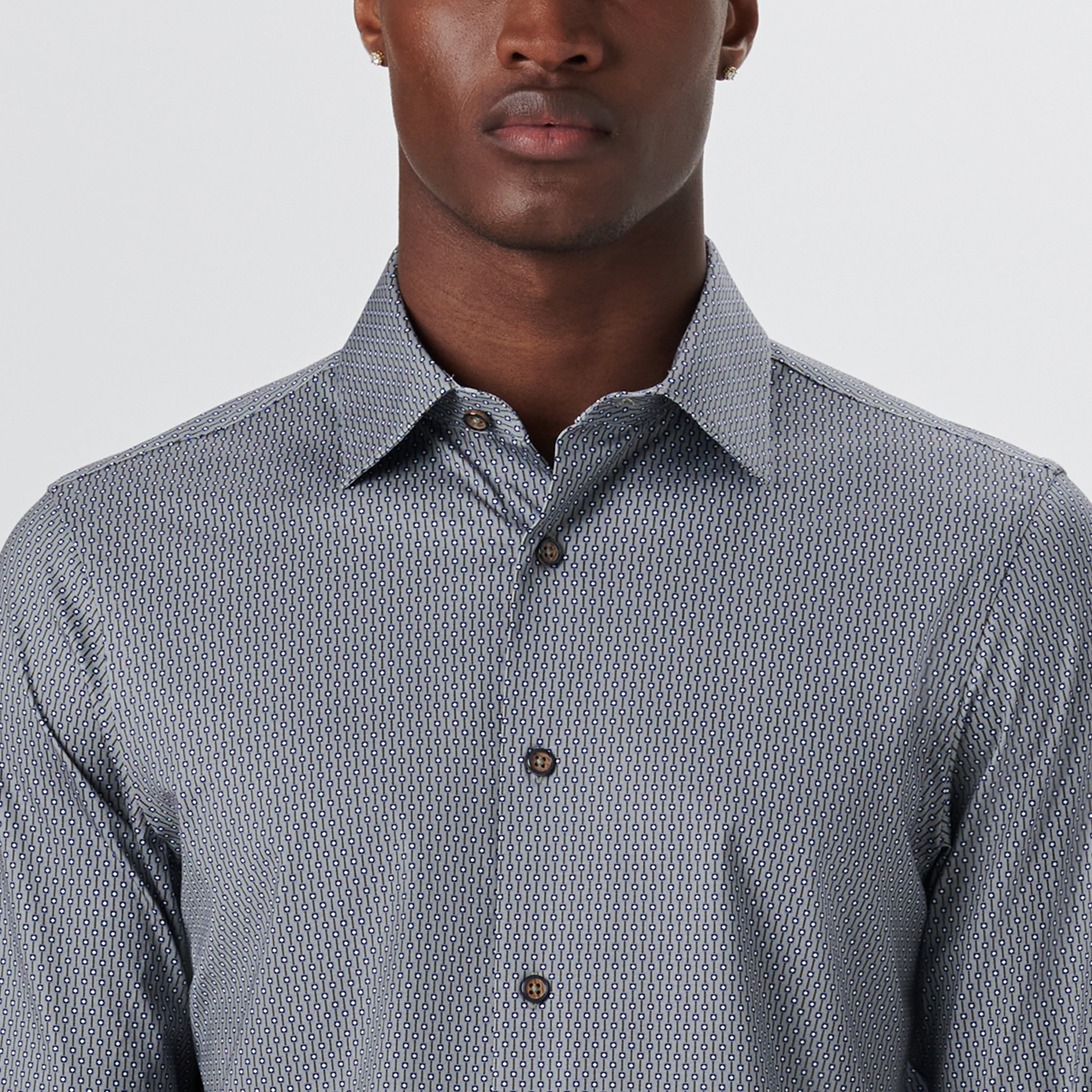 JAMES Pin Check and Stripe OoohCotton Shirt