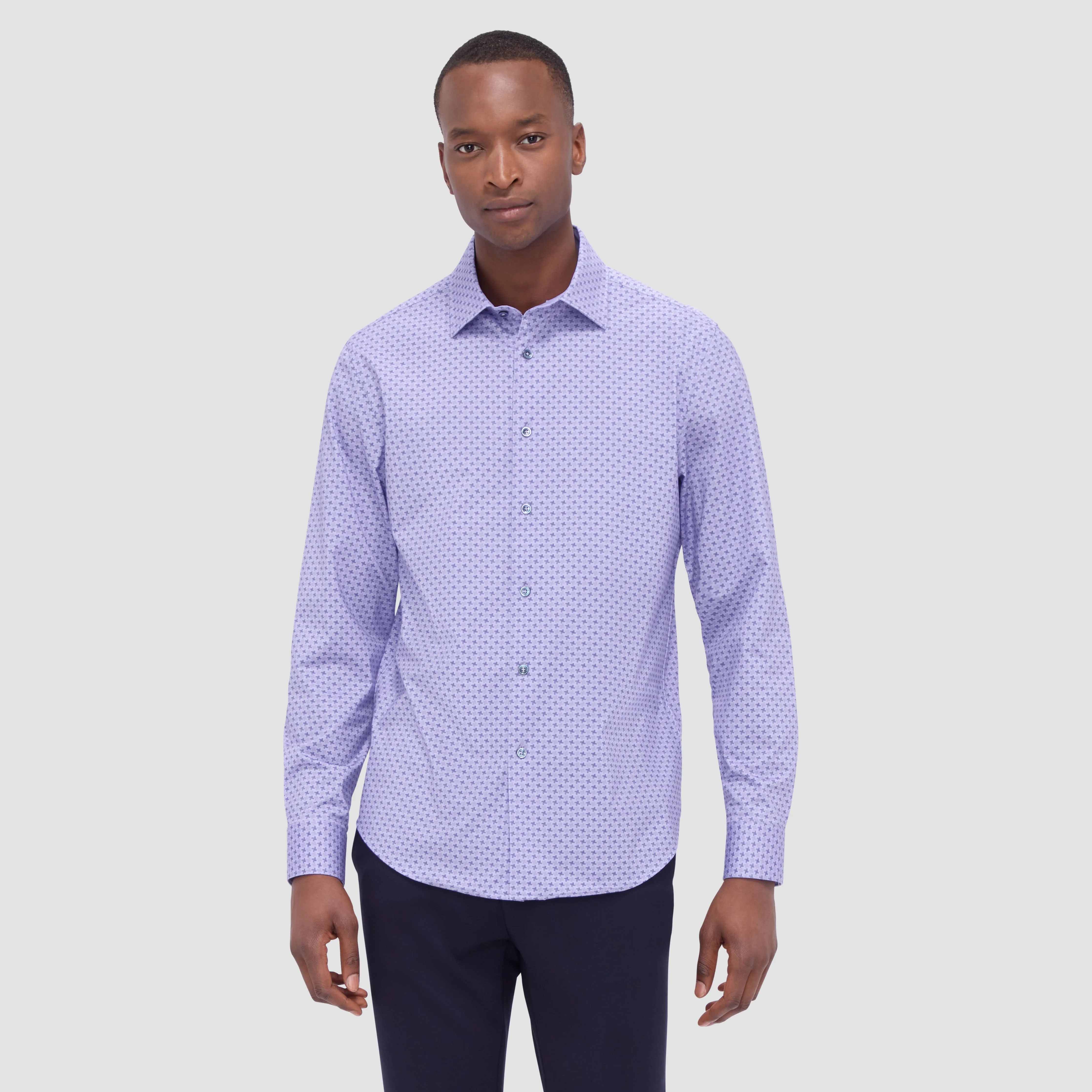 Jimmy Double Sided Houndstooth/Solid OoohCotton Shirt