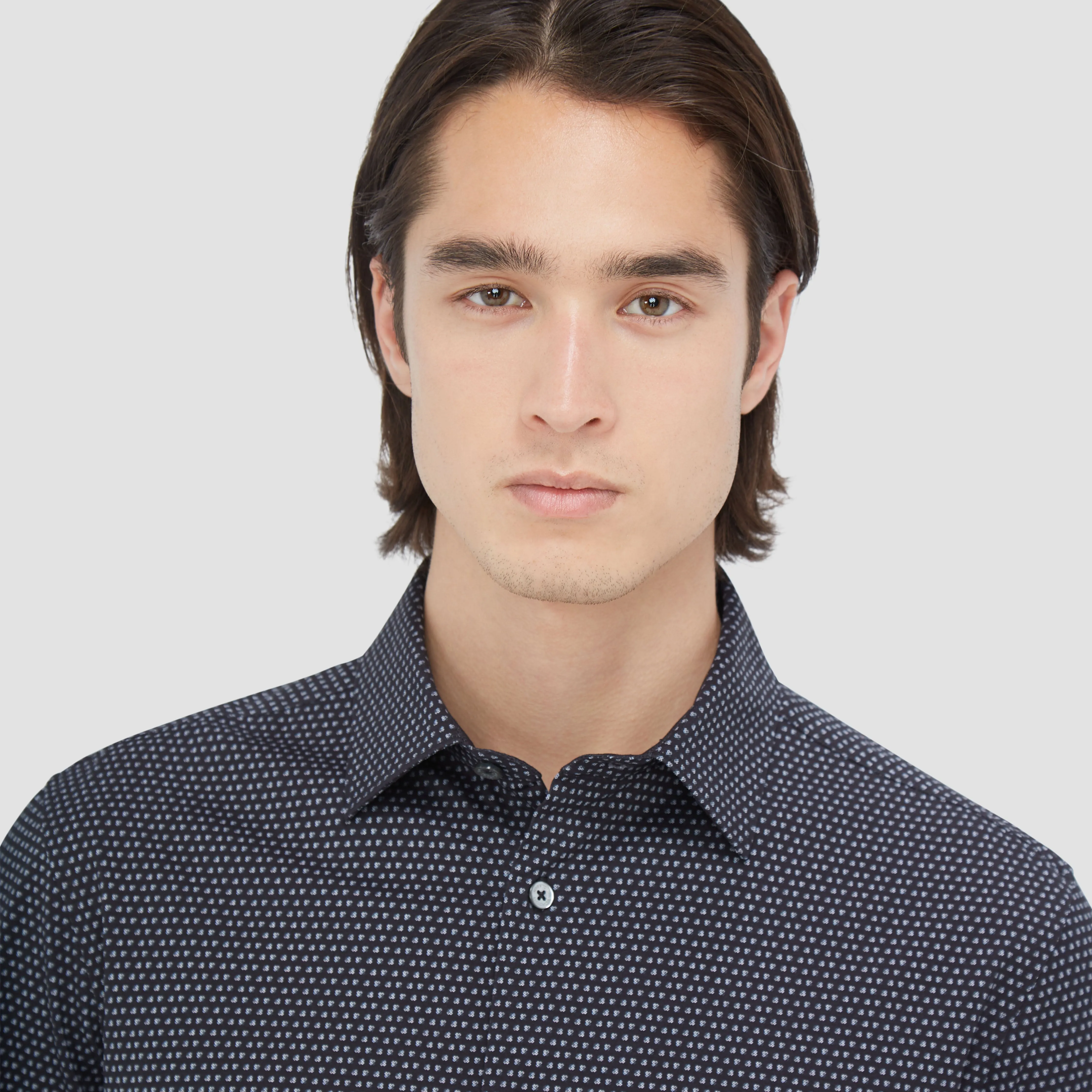 Jimmy Double Sided Micro Geometric/Solid OoohCotton Shirt