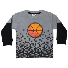 🎁Kids 🎁Long Sleeve Thermal 2FER Shirt - Pixel Basketball