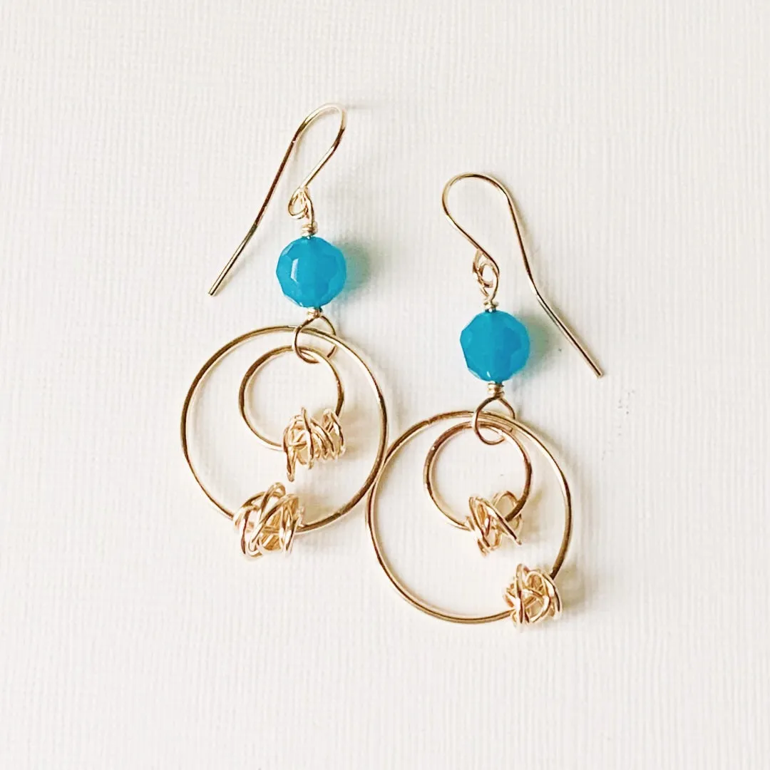 Knots of Love Stone Goldfill Swirl Earrings