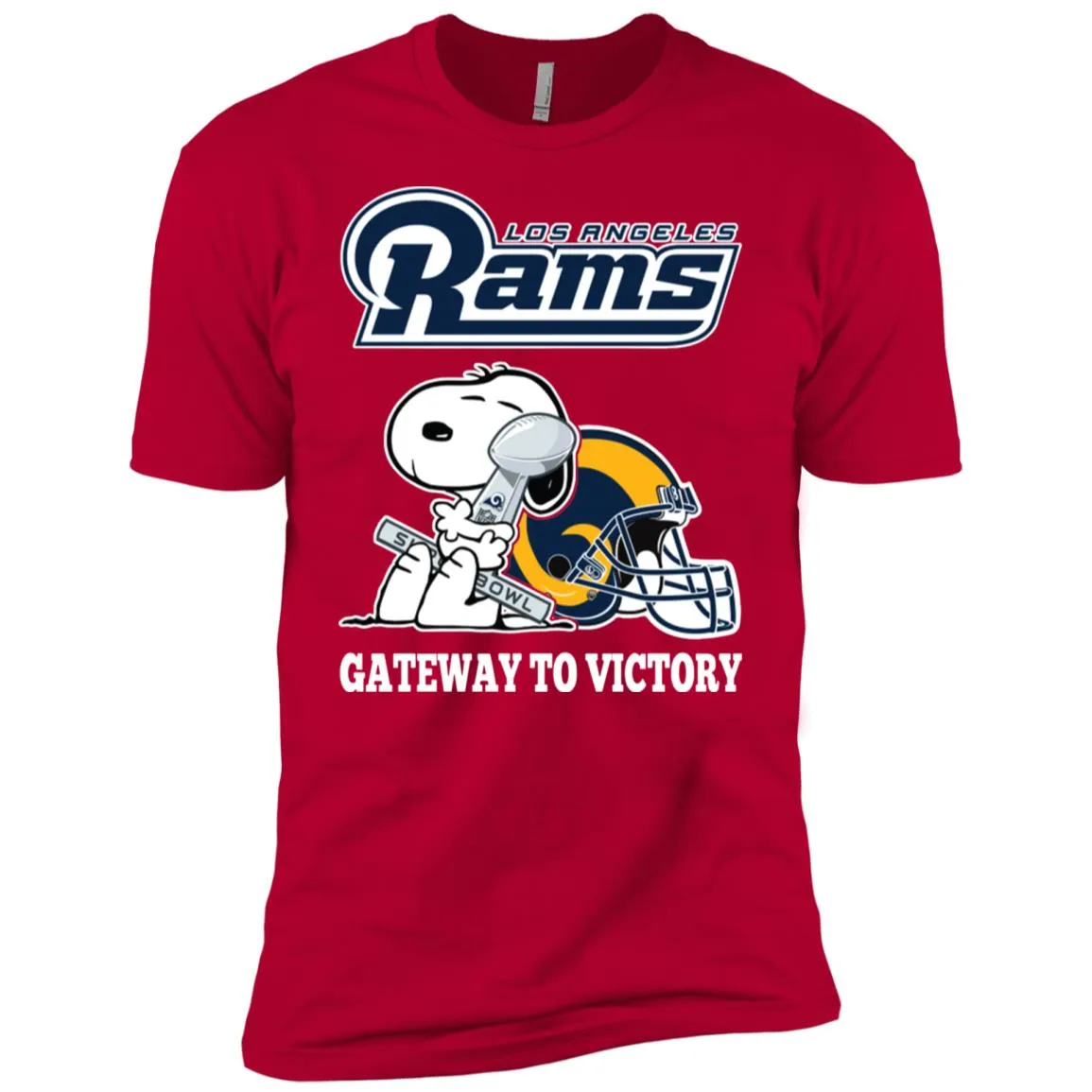 Los Angeles Rams Gateway To Victory Super Bowl 2019 Snoopy Football Nfl Men Short Sleeve T-Shirt