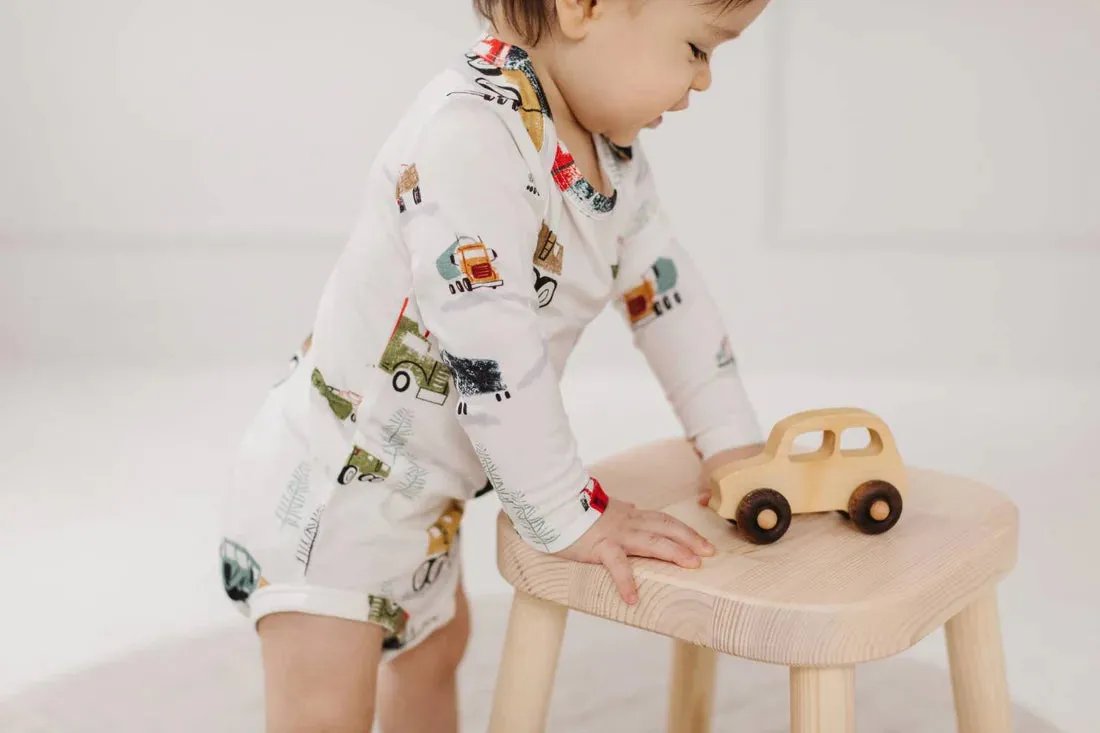 Loulou Lollipop Long Sleeve Bodysuit - Happy Trucks