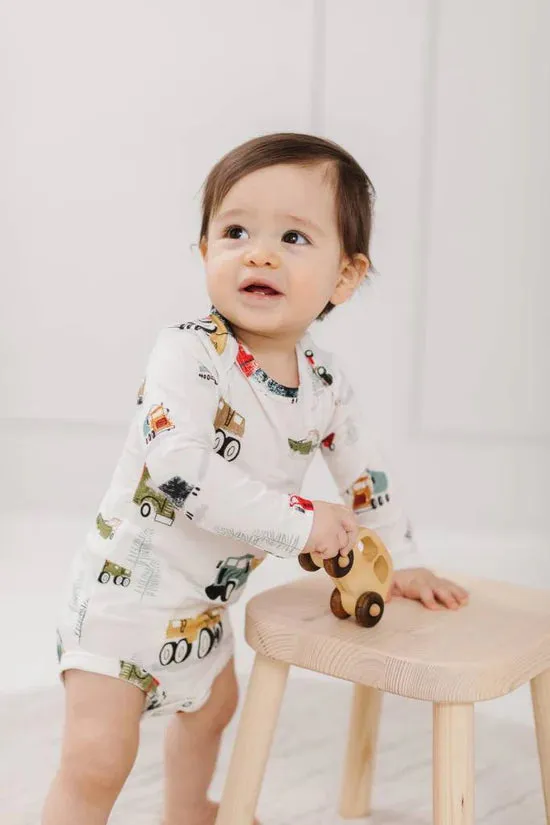 Loulou Lollipop Long Sleeve Bodysuit - Happy Trucks