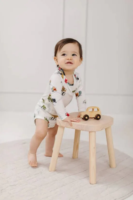 Loulou Lollipop Long Sleeve Bodysuit - Happy Trucks