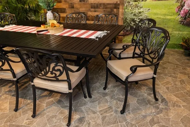 LYNNWOOD 11 PIECE DINING SET - 60" x 93" Stone Harbor Dining Table and 10 Chairs