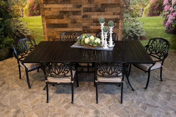 LYNNWOOD 7 PIECE DINING SET - 46" x 93" Stone Harbor Dining Table and 6 Chairs