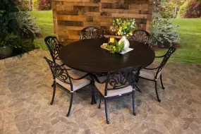 LYNNWOOD 7 PIECE DINING SET - 66" Round Stone Harbor Dining Table and 6 Chairs