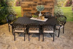 LYNNWOOD 9 PIECE DINING SET - 46" x 86" Weave Dining Table and 8 Chairs