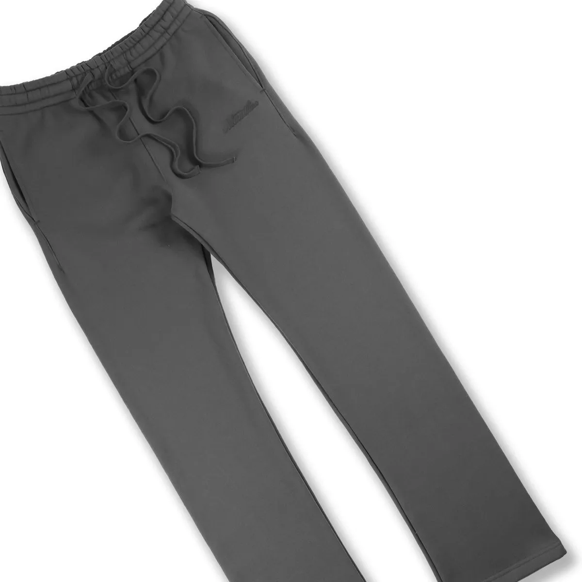 Marathon Relaxed Straight Leg Baby Flare Sweats - Slate Grey