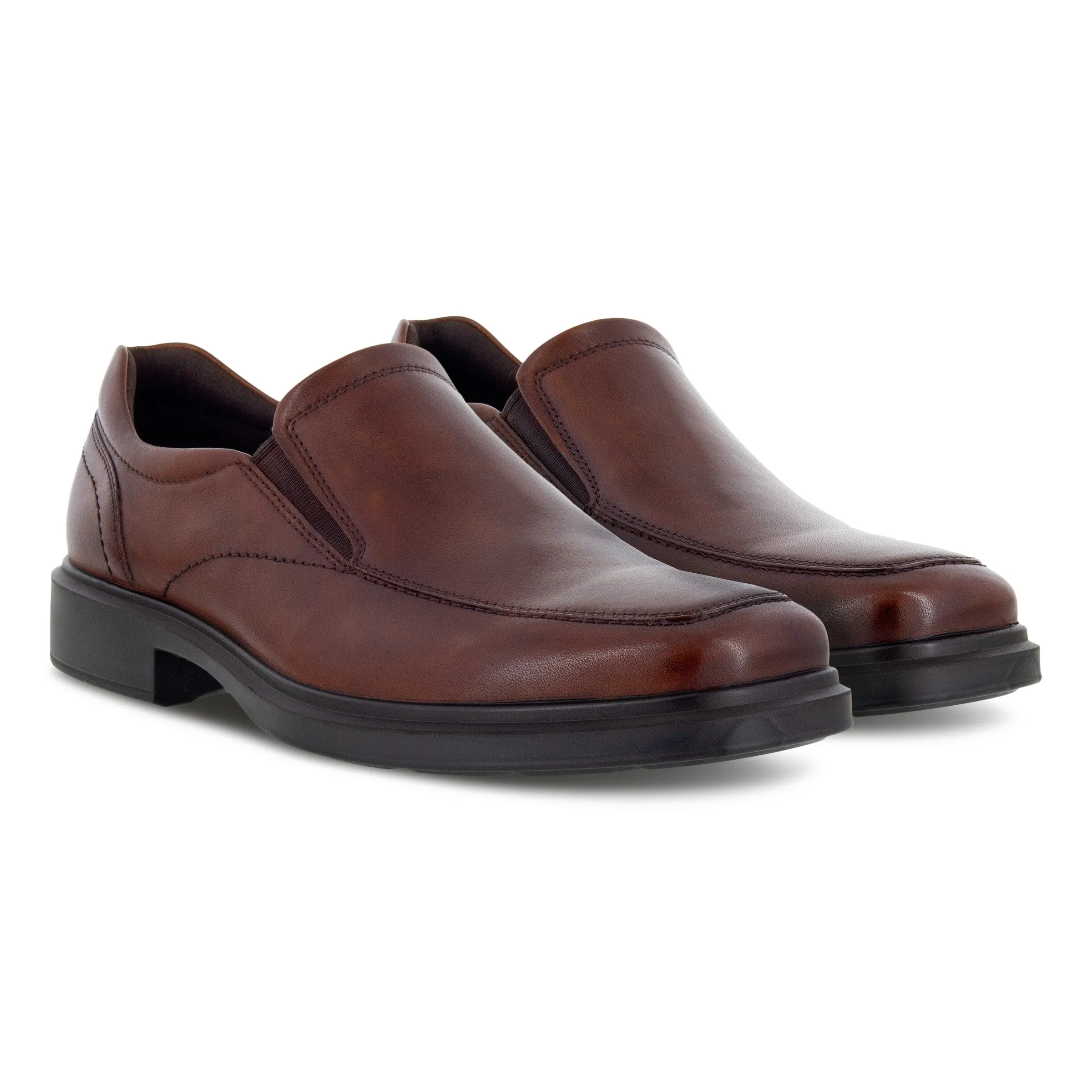 Men's Ecco Helsinki 2.0 Apron Toe Slip-On Color: Cognac