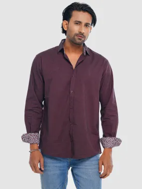 Men's Full Sleeve Shirt in Vintage Maroon